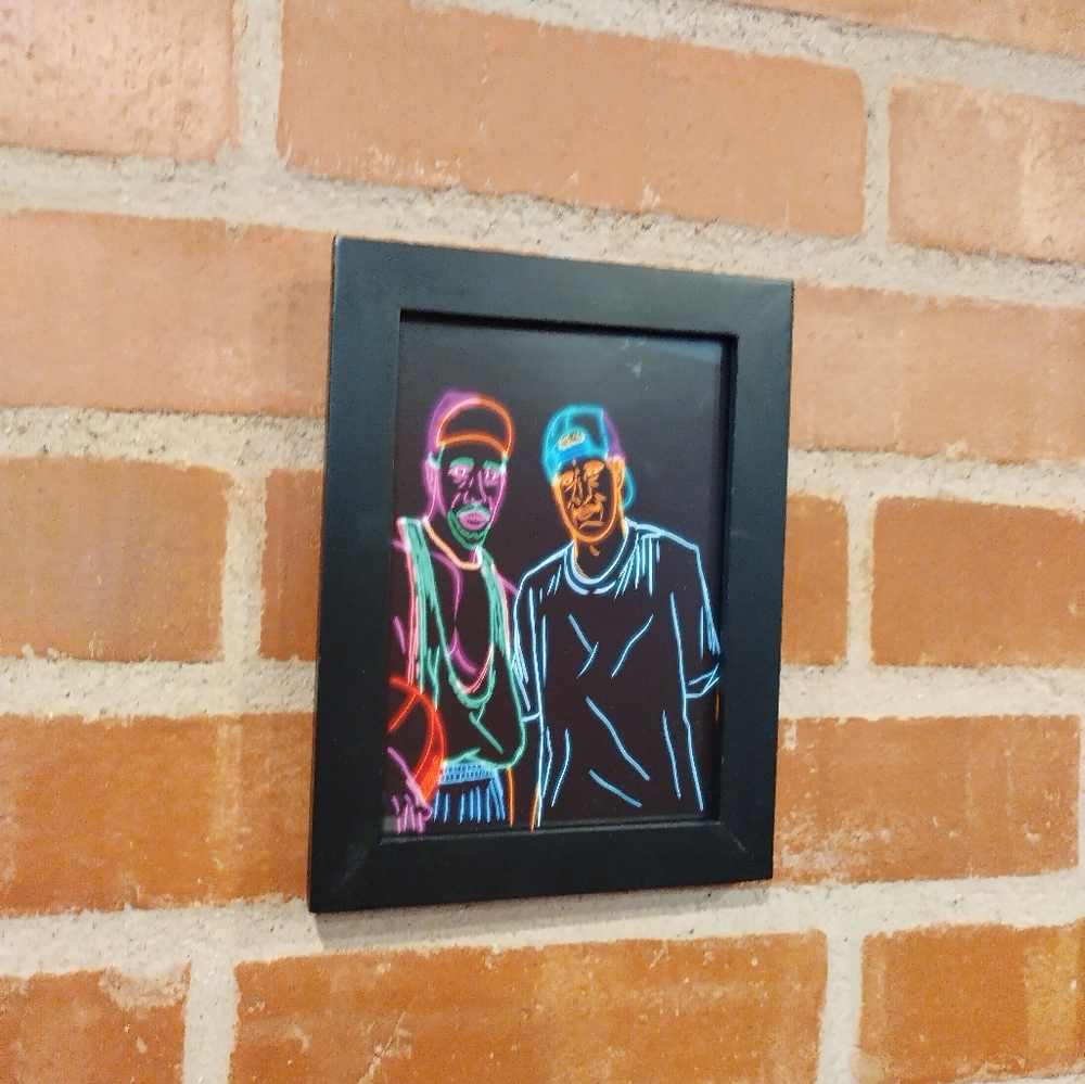 Neon White Men Can't Jump Framed Art Print By Neon Nicho